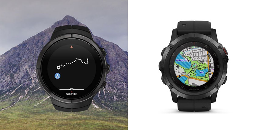 Suunto 9 vs Garmin Fenix 5 Plus navigácia